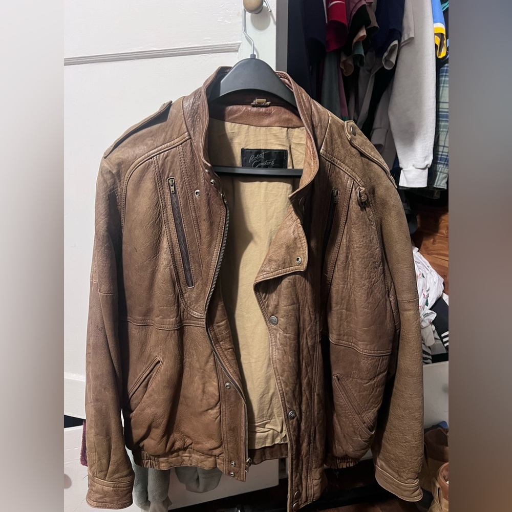 Vintage Robert Comstock Genuine Leather Flight Jacket